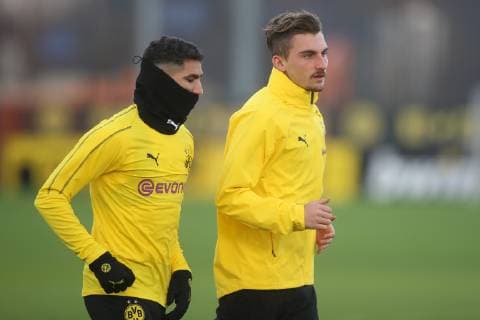 Soccer 1 Bundesliga Season 2018 2019 04 03 2019 Final training Borussia Dortmund v l Achraf Hakimi Borussia Dortmund Maximilian Philipp Borussia Dortmund Copyright: xKirchnerx