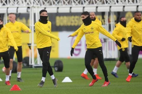 Soccer 1 Bundesliga Season 2018 2019 04 03 2019 Final training Borussia Dortmund v l Jaden Sancho Borussia Dortmund Achraf Hakimi Borussia Dortmund Copyright: xKirchnerx