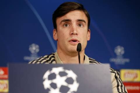 Nico Tagliafico of Ajax during a training session prior to the UEFA Champions League round of 16 match between Real Madrid and Ajax Amsterdam at the Santiago Bernabeu stadium on March 04, 2019 in Madrid, Spain UEFA Champions League 2018 2019 xVIxVIxImagesx xMauricexvanxSteenxIVx 13817673