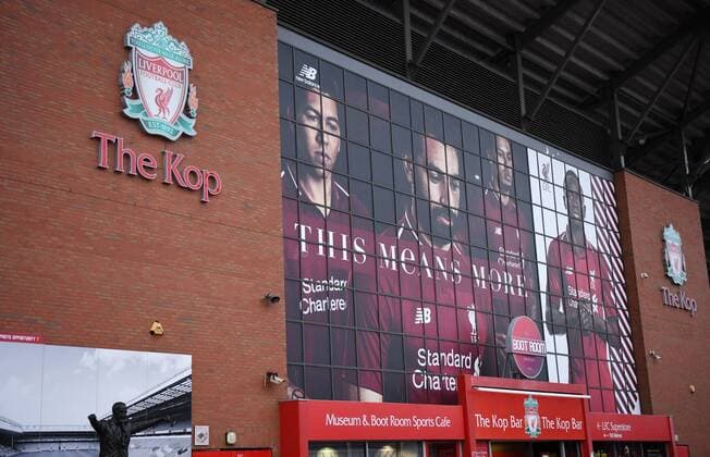 FOOTBALL CHAMPIONS LEAGUE SAISON 2018 2019 2019 ACHTELFINAL HINSPIEL FC Liverpool FC Bayern Muenchen 19 02 2019 Exterior view of the famous tribune of FC Liverpool in Anfield Stadium The Kop