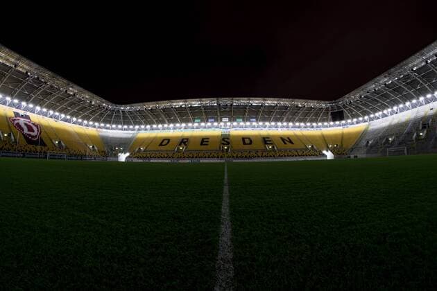 Wide-angle shot of the Rudolf Harbig Stadium hours after the match 03 03 2019 Football GER 2 Bundesliga 24 Matchday SG Dynamo Dresden VfL Bochum Final score 2 2 Rudolf Harbig Stadium SG Dynamo Dresden vs. VfL Bochum