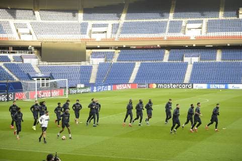 Entrainement des joueurs de Manchester United ManU FOOTBALL : Entrainement Manchester Utd - UEFA Champions league - J-1 - Paris - 05 03 2019 JBAutissier Panoramic 