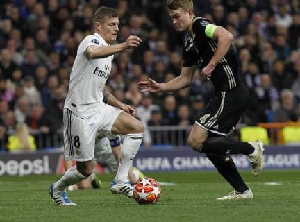 Soccer match between Real Madrid vs Ajax of the Champions League 2018 2019 held at the Santiago Bernabeu stadium in Madrid Photo Jose Cuesta 261 Cordon Press Toni Kroos Cordon Press,  xJosexLuisxCuestax xx