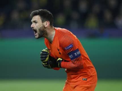 Hugo Lloris of Tottenham during the UEFA Champions League Round of Sixteen match at the Signal Iduna Park Stadium, Dortmund. Picture date: 5th March 2019. Picture credit should read: David Klein Sportimage EDITORIAL USE ONLY. No use with unauthorised audio, video, data, fixture lists, club league logos or live services. Online in-match use limited to 120 images, no video emulation. No use in betting, games or single club league player publications. _K2I4059.JPG