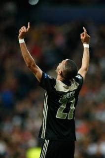 March 5, 2019 - Madrid, MADRID, SPAIN - Benjamin Van Leer of Ajax celebrates a goal during the UEFA Champions League football match played between Real Madrid and Ajax at Santiago Bernabeu Stadium, Madrid, Spain, on March 5, 2019. Soccer: Champions League - Real Madrid v Ajax - ZUMAa181 20190305_zaa_a181_055 Copyright: xAFP7x