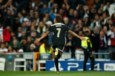 March 5, 2019 - Madrid, MADRID, SPAIN - David Neres of Ajax celebrates a goal during the UEFA Champions League football match played between Real Madrid and Ajax at Santiago Bernabeu Stadium, Madrid, Spain, on March 5, 2019. Soccer: Champions League - Real Madrid v Ajax - ZUMAa181 20190305_zaa_a181_062 Copyright: xAFP7x