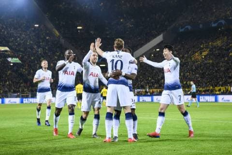 05 03 2019 xkvx Football UEFA Champions League Borussia Dortmund Tottenham Hotspur emspor v l Goal celebration celebrate the goal to 0 1 by Harry Kane Tottenham Hotspur DFL DFL REGULATIONS PROHIBIT ANY USE OF PHOTOGRAPHS as IMAGE SEQUENCES and or QUASI VIDEO Dortmund