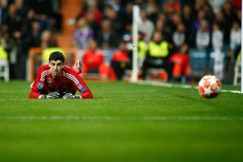 Sport Bilder des Tages March 5, 2019 - Madrid, MADRID, SPAIN - Thibaut Courtois of Real Madrid during the UEFA Champions League football match played between Real Madrid and Ajax at Santiago Bernabeu Stadium, Madrid, Spain, on March 5, 2019. Soccer: Champions League - Real Madrid v Ajax - ZUMAa181 20190305_zaa_a181_083 Copyright: xAFP7x