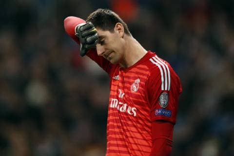 Real Madrid goalkeeper Thibaut Courtois during the UEFA Champions League round of 16 match between Real Madrid and Ajax Amsterdam at the Santiago Bernabeu stadium on March 05, 2019 in Madrid, Spain UEFA Champions League 2018 2019 xVIxVIxImagesx xMauricexvanxSteenxIVx 13823655