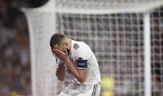 Real Madrid CF s Karim Benzema during UEFA Champions League match, Round of 16, 2nd leg between Real Madrid and AFC Ajax at Santiago Bernabeu Stadium in Madrid, Spain. March 05, 2019.  (050319425)