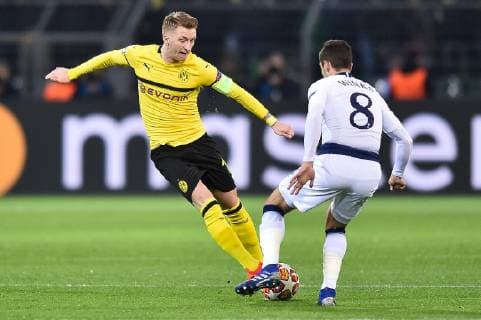 05.03.2019 Dortmund Pilka nozna UEFA Liga Mistrzow 2018 2019 Borussia Dortmund - Tottenham Hotspur N z Marco Reus, Harry Winks Foto Lukasz Laskowski PressFocus 05.03.2019 Dortmund Football UEFA Champions League 2018 2019 Borussia Dortmund - Tottenham Hotspur Marco Reus, Harry Winks Credit Lukasz Laskowski PressFocus NEWSPIX.PL --- Newspix.pl  20190305PF_LUK091