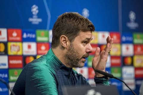 Football UEFA Champions League CL Season 2018 2019 Round of 16 Return Borussia Dortmund Tottenham Hotspurs in Dortmund North Rhine-Westphalia Tottenhams coach Mauricio Pochettino speaks to journalists UEFA REGULATIONS PROHIBIT ANY USE OF PHOTOGRAPHS AS IMAGE SEQUENCES AND OR QUASI VIDEO Copyright: xKirchner DavidxInderliedx