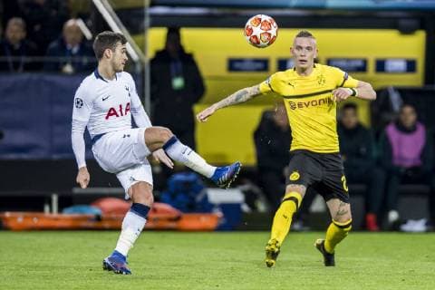 Football UEFA Champions League CL Season 2018 2019 Round of sixteen return Borussia Dortmund Tottenham Hotspurs in Dortmund North Rhine-Westphalia Dortmund Marius Wolf fights for the ball UEFA REGULATIONS PROHIBIT ANY USE OF PHOTOGRAPHS AS IMAGE SEQUENCES AND OR QUASI VIDEO Copyright: xKirchner DavidxInderliedx