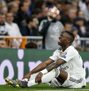 Real Madrid x Ajax MADRID, MA - 05.03.2019: REAL MADRID X AJAX - Vinicius Júnior leaves the field during a match between Real Madrid and Ajax, valid for the Champions League, held at the Santiago Bernabéu Stadium in Madrid, Ma. The game is valid for the Eighth Finals. (Photo: Marco Galvão Fotoarena) x1693302x  MarcoxGalvão