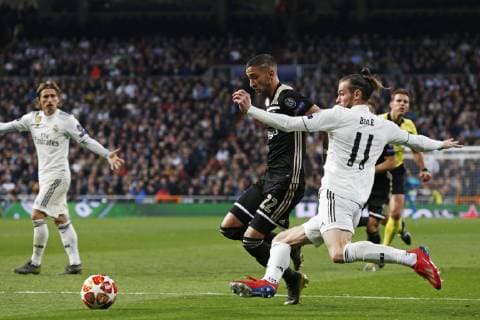 Hakim Ziyech (Ajax), Gareth Bale (Real), MARCH 5, 2019 - Football Soccer : UEFA Champions League Round of 16 2nd leg match between Real Madrid 1-4 AFC Ajax at Estadio Santiago Bernabeu in Madrid, Spain. Noxthirdxpartyxsales  (98570763)