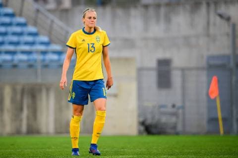 190306 Amanda Ilestedt of Sweden during the Algarve Cup 2019 match between Canada and Sweden on March 6 2019 in Almancil Photo Ludvig Thunman BILDBYRAN kod LT 35616,  Copyright: LUDVIGxTHUNMAN BB190306LT053