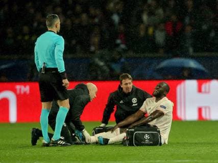 Paris France 06 03 2019 UEFA Champions League 2018 19 Season Round of 16 2nd leg Round of 16th round Paris Saint Germain Manchester United Romelu Lukaku MNU on floor DeFodi541