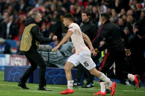 Paris France 06 03 2019 UEFA Champions League 2018 19 Season Round of 16 2nd leg Round of 16th round Paris Saint Germain Manchester United Coach Ole Gunnar Solskjaer MNU cheers DeFodi541