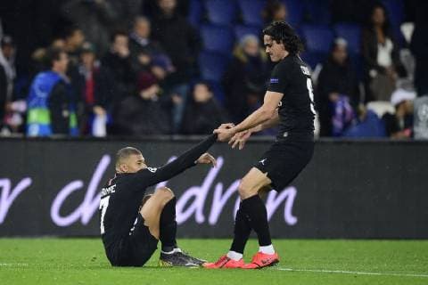 deception des joueurs du PSG MBAPPE Kylian (PSG) CAVANI Edinson (PSG) FOOTBALL : PSG vs Manchester Utd - UEFA Champions league - Paris - 06 03 2019 JBAutissier Panoramic 