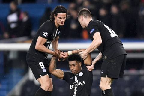 DECEPTION - 03 PRESNEL KIMPEMBE (PSG) - 09 EDINSON CAVANI (PSG) - FAIR PLAY FOOTBALL : Paris SG vs Manchester United ManU - Ligue des Champions - 06 03 2019 AnthonyBIBARD FEP Panoramic 