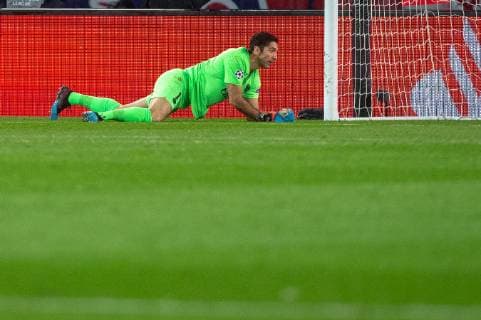 Paris France 06 03 2019 UEFA Champions League 2018 19 Season Round of 16 2nd leg Round of 16th round Paris Saint Germain Manchester United Goalkeeper Gianluigi Buffon PSG on floor DeFodi541