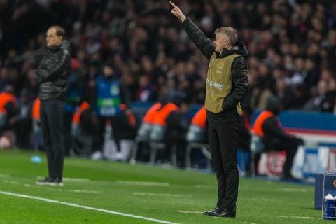 Paris France 06 03 2019 UEFA Champions League 2018 19 Season Round of 16 2nd leg Round of 16th round Paris Saint Germain Manchester United Coach Ole Gunnar Solskjaer MNU gesticulated gestures DeFodi541