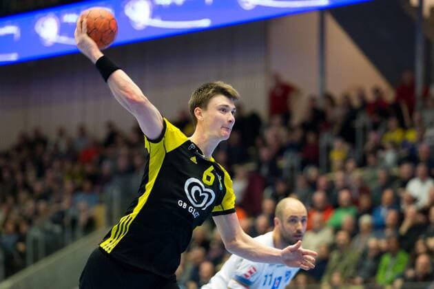 190307 Sävehofs Oskar Sunnefeldt during the handball match in the Handball League between Sävehof and Skövde on March 7, 2019 in Partille,  Copyright: MICHAELxERICHSEN BB190307MI023