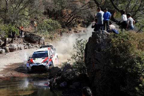 Estonian Ott Tanak drives his Toyota Yaris during the test round of the circuit during the 16th Guanajuato-Mexico Rally, in Guanajuato, Mexico, 07 March 2019. 16th Guanajuato Rally in Mexico !ACHTUNG: NUR REDAKTIONELLE NUTZUNG!  Copyright: xFranciscoxGuascox AME4105 20190307-636875988291490029