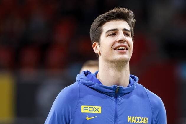 Munich Germany 07 03 2019 Basketball Euro League Round 25 FC Bayern Munich Maccabi Fox Tel Aviv Deni Avdija MTA watching DeFodi048