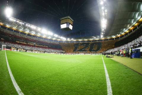 Football Europa League Round of 16 Eintracht Frankfurt Inter Milan on 07 03 2019 in the Commerzbank Arena in Frankfurt The fans of Eintracht Frankfurt present a choreography for Eintrachts 120th birthday MH