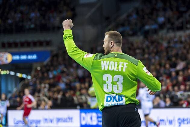 Düsseldorf Germany 09 March 2019 Handball DHB Men Laenderspiel 18 19 Germany vs Switzerland Goalkeeper Andreas Wolff Germany THW Kiel Jubel Freude Freude Emotion Düsseldorf ISS Dome Nordrhein Westfalen Germany