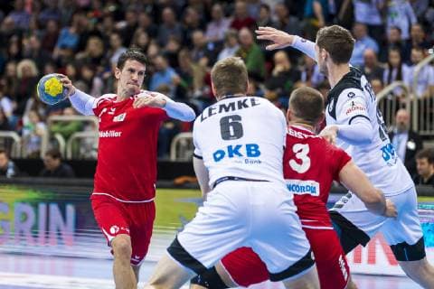 Düsseldorf Germany 09 March 2019 Handball DHB Men International 18 19 Germany vs Switzerland vs Andy Schmid Switzerland Rhein Neckar L wen Finn Lemke Germany MT Melsungen Mucas Champion Switzerland Hendrik Pekeler Germany THW Kiel Düsseldorf ISS Dome Nordrhein Westfalen Germany