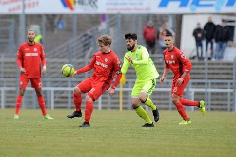 Pierre Eiberger SSV Reutlingen 6 vs. Daniel Schachtschneider FV Ravensburg 18 Soccer Men Oberliga BW 09 03 2019 Photo TBaur Eibner SSV Reutlingen vs. FV Ravensburg Reutlingen Copyright: xBaur xEibner-Pressefotox EP_Toba