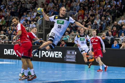 Düsseldorf Germany 09 March 2019 Handball DHB Men Laenderspiel 18 19 Germany vs Switzerland Paul Drux Germany Fuechse Berlin Düsseldorf ISS Dome Nordrhein Westfalen Germany