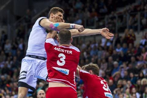 Düsseldorf Germany 09 March 2019 Handball DHB Men International 18 19 Germany vs Switzerland v left in duel Sebastian Heymann Germany Fresh On Goeppingen and Mucas Champion Switzerland Düsseldorf ISS Dome North Rhine-Westphalia Germany