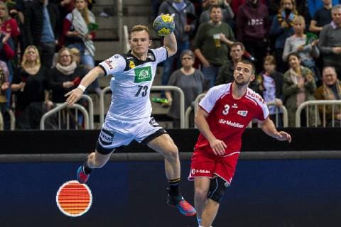 Düsseldorf Germany 09 March 2019 Handball DHB Men International 18 19 Germany vs Switzerland v li Timo Kastening Germany TSV Hannover Mucas Champion Switzerland Düsseldorf ISS Dome Nordrhein Westfalen Germany