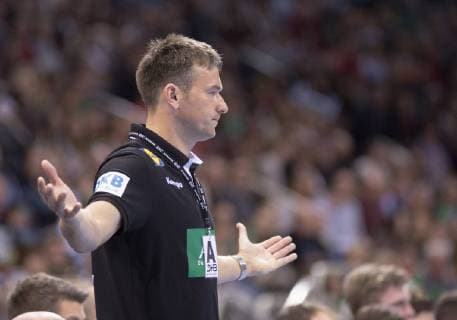 international handball match Germany vs Switzerland Germany Switzerland 27 29 international handball match in Düsseldorf coach Christian Prokop