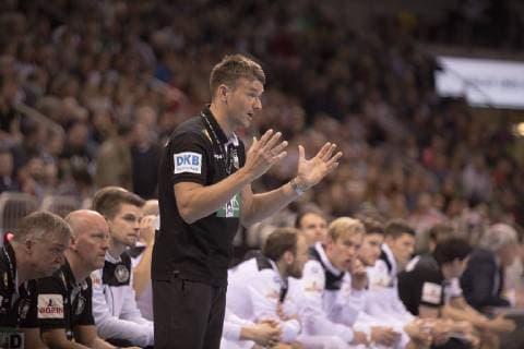 international handball match Germany vs Switzerland Germany Switzerland 27 29 international handball match in Düsseldorf coach Christian Prokop