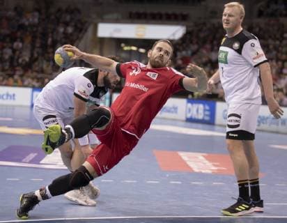 Handball international Germany vs. Switzerland Germany Switzerland 27 29 Handball international in Düsseldorf Alen Milosevic