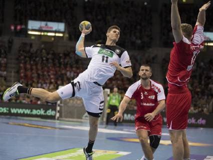 Handball international Germany vs. Switzerland Germany Switzerland 27 29 Handball international in Düsseldorf Sebastian Heymann