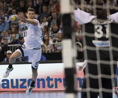 Handball international Germany vs. Switzerland Germany Switzerland 27 29 Handball international in Düsseldorf Sebastian Heymann