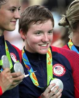 FILE - 23-year old Olympic track cyclist KELLY CATLIN died of an apparent suicide on Friday in California. PICTURED: August 13, 2016 - Rio De Janeiro, Brazil - U.S. cyclist KELLY CATLIN on the podium with teammates after winning a silver medal in Women s Cycling Team Pursuit, at the Rio Olympic Velodrome, during the 2016 Summer Olympics. Kelly Catlin 1995-2019 Olympic Cyclist - ZUMAm67_ 20160813_mda_m67_222 Copyright: xBrianxPetersonx