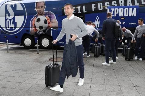 11 03 2019 Football Season 2018 2019 Champions League Departure of FC Schalke 04 to Manchester England Matija NASTASIC FC Schalke 04 Münster Airport Germany