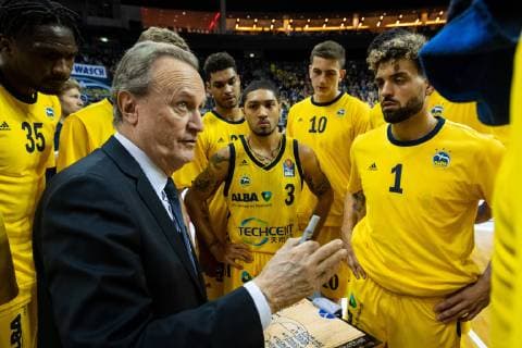 Basketball Berlin 10 03 2019 easyCredit BBL 1 Bundesliga Season 2018 2019 23 Matchday Alba Berlin EWE Baskets Oldenburg Aito Garcia Reneses Alba Berlin Trainer Landy Nnoko Alba Berlin No 35 li Peyton Siva Alba Berlin No 03 Tim Schneider Alba Berlin No 10 Joshiko Saibou Alba Berlin No 01