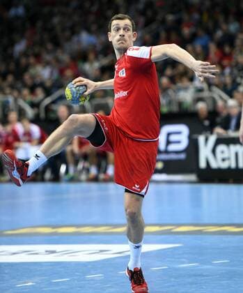 Handball international in Düsseldorf Germany Switzerland 09 03 2019 Marvin Lier Switzerland Action Siebenmeter HM