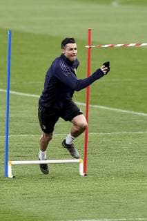 Fußball, CL, Juventus Turin Training Photo LaPresse - Nicol& xf2; Campo March 11th, 2019 Turin (Italy) Soccer UEFA Champions League 2018 2019 - Juventus Training Center Continassa Juventus FC vs Atletico Madrid - Juventus training In the pic: Cristiano Ronaldo  Copyright: xNicol& xf2;xCampo LaPresse Nicolx