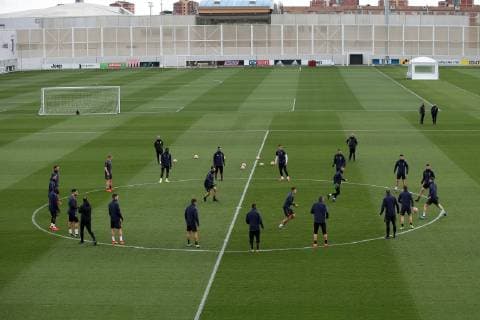 The Juventus players pictured together during the training session at the Juventus Training centre, Turin, Italy. Picture date 11th March 2019. Picture credit should read: Jonathan Moscrop Sportimage EDITORIAL USE ONLY. No use with unauthorised audio, video, data, fixture lists, club league logos or live services. Online in-match use limited to 120 images, no video emulation. No use in betting, games or single club league player publications. ADPB8779.JPG