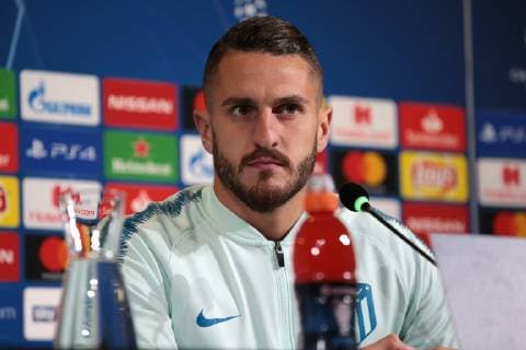Koke of Atletico Madrid during the press conference PK Pressekonferenz at the Allianz Stadium, Turin, Italy. Picture date 11th March 2019. Picture credit should read: Jonathan Moscrop Sportimage EDITORIAL USE ONLY. No use with unauthorised audio, video, data, fixture lists, club league logos or live services. Online in-match use limited to 120 images, no video emulation. No use in betting, games or single club league player publications. ADPB8807.JPG