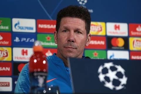 Diego Simeone manager of Atletico Madrid during the press conference PK Pressekonferenz at the Allianz Stadium, Turin, Italy. Picture date 11th March 2019. Picture credit should read: Jonathan Moscrop Sportimage EDITORIAL USE ONLY. No use with unauthorised audio, video, data, fixture lists, club league logos or live services. Online in-match use limited to 120 images, no video emulation. No use in betting, games or single club league player publications. ADPB8833.JPG