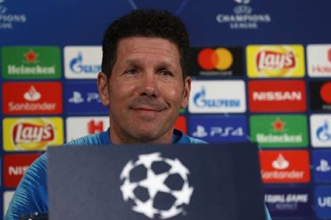 Diego Simeone manager of Atletico Madrid during the press conference PK Pressekonferenz at the Allianz Stadium, Turin, Italy. Picture date 11th March 2019. Picture credit should read: Jonathan Moscrop Sportimage EDITORIAL USE ONLY. No use with unauthorised audio, video, data, fixture lists, club league logos or live services. Online in-match use limited to 120 images, no video emulation. No use in betting, games or single club league player publications. YODA7017.JPG